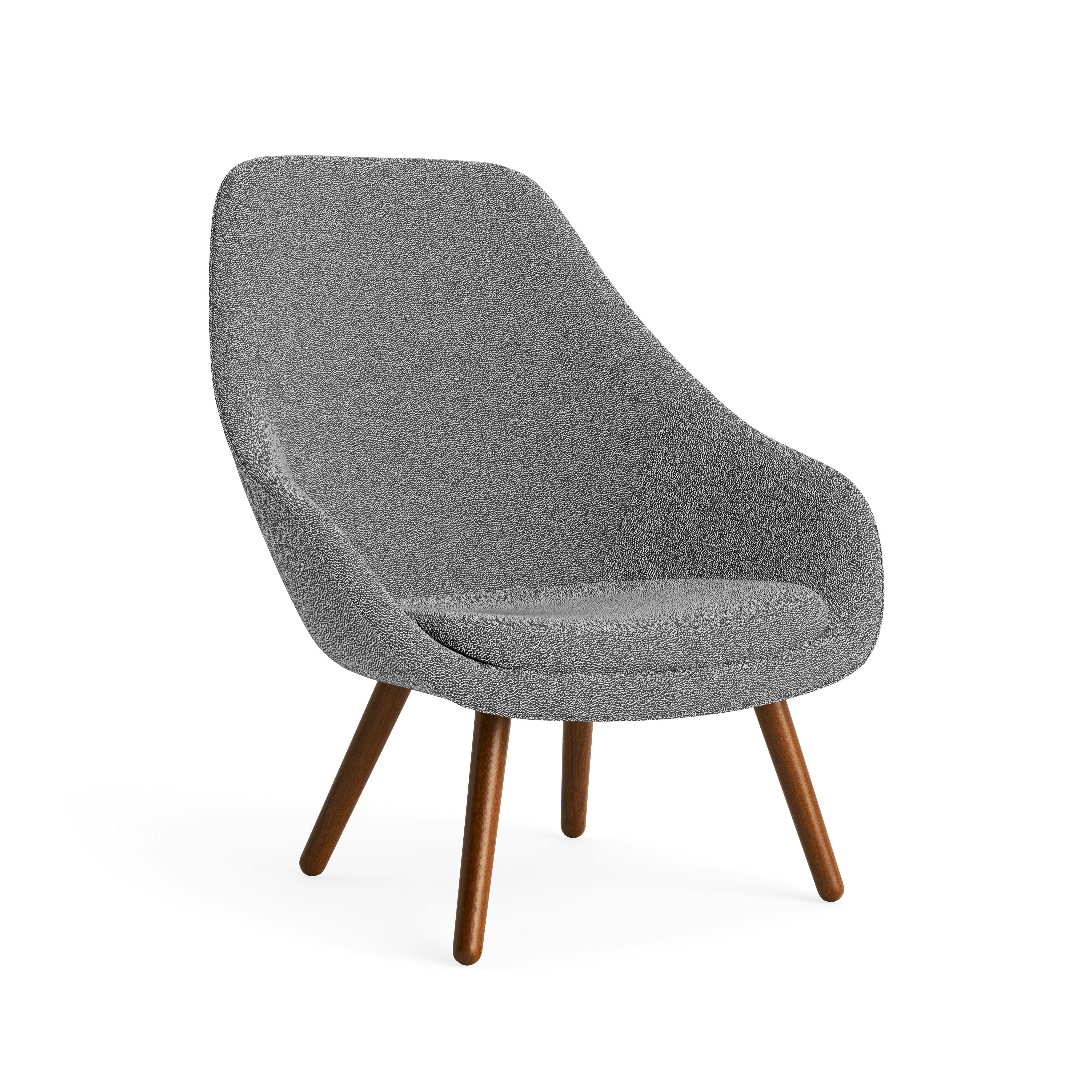 AAL 92 Armchair, High Back - Olavi, 03 Black / White Speckle, Walnut