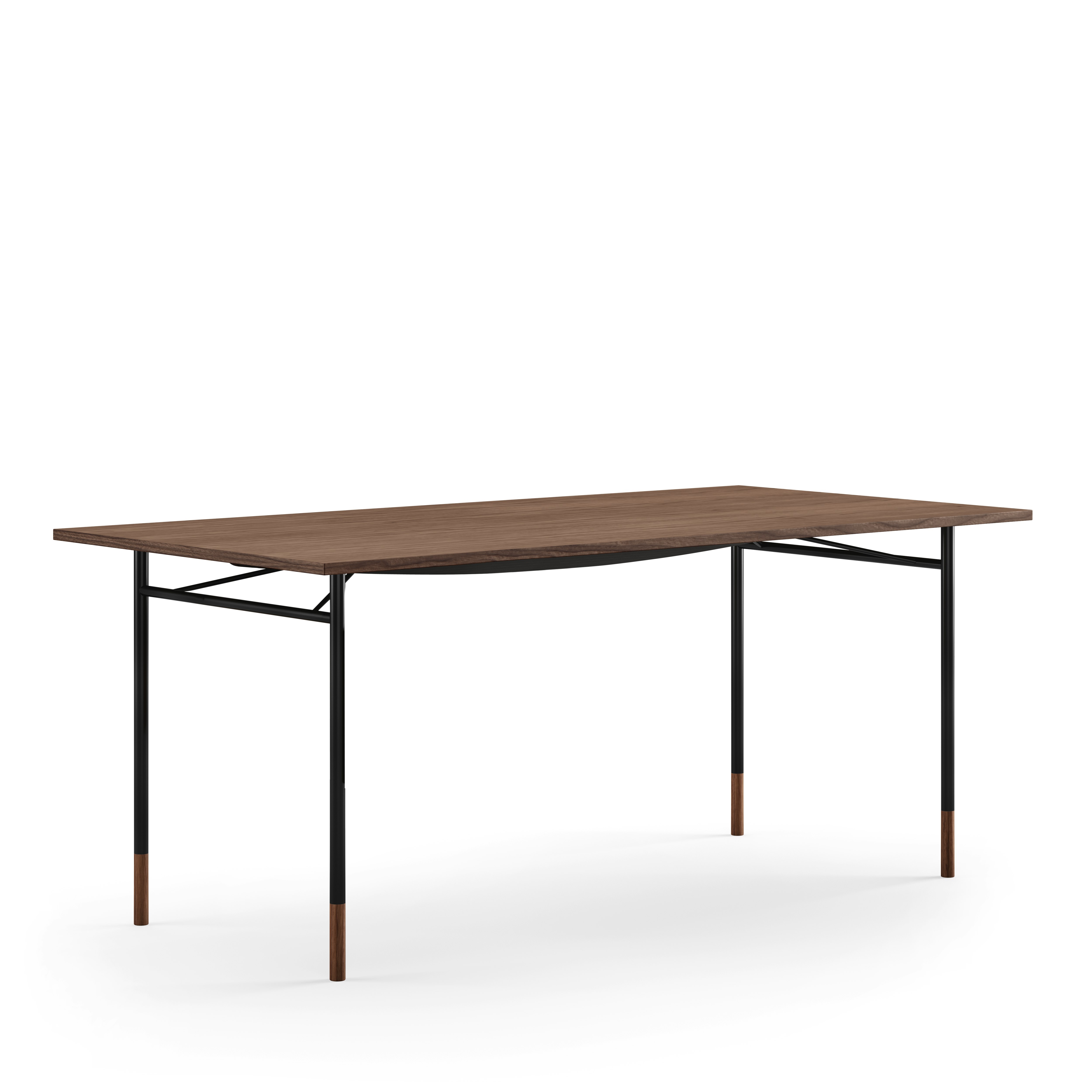 Nyhavn Desk - Walnut, Black, Without Drawer