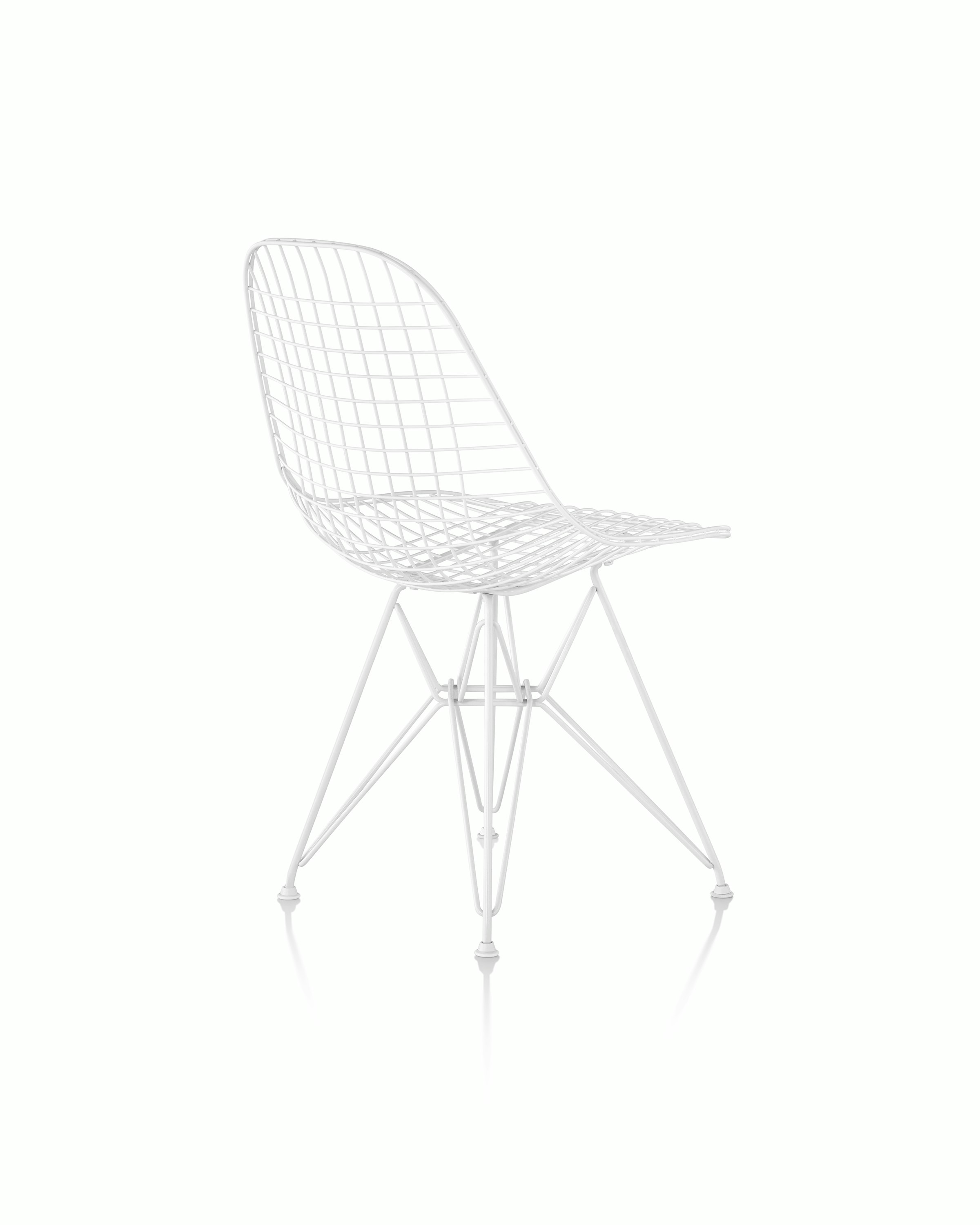 Eames Wire Chair Outdoor with white finish and wire base.