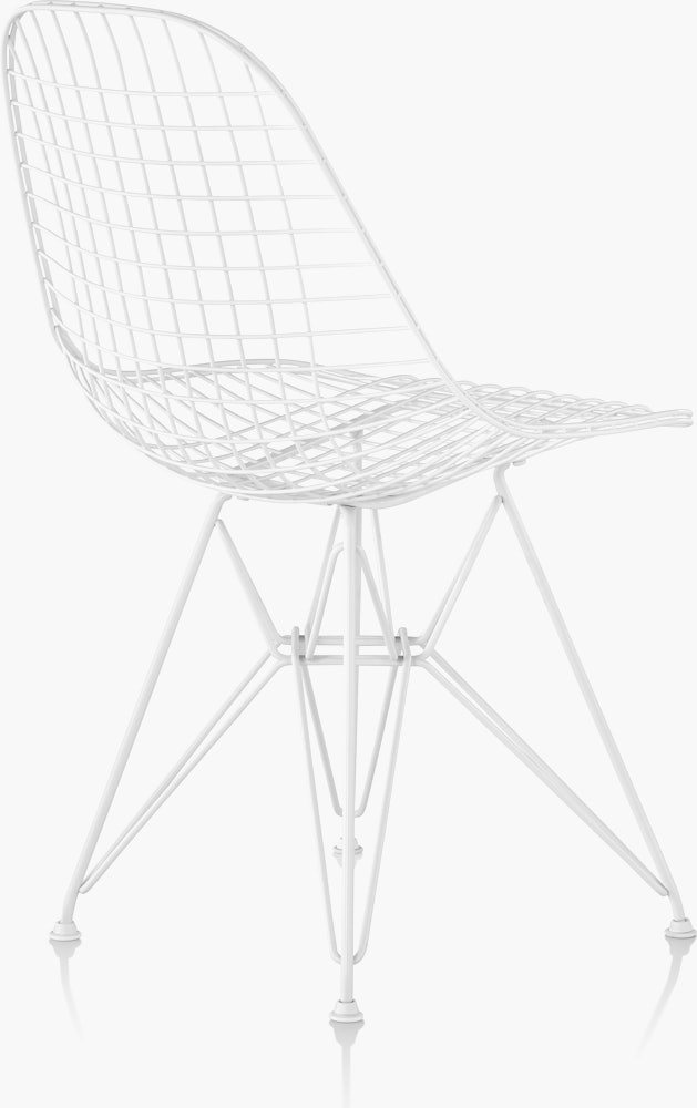 Eames Wire Chair Outdoor with white finish and wire base.