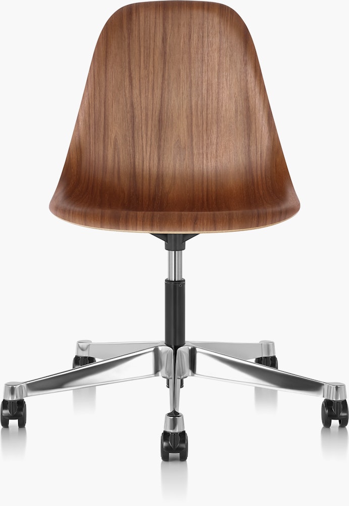 Eames Task Chair with Walnut Shell, viewed from front