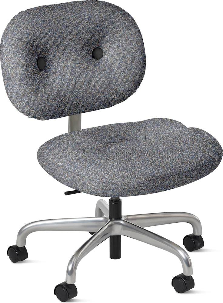 Morrison Hannah Task Chair - Without Arms,  Tempest,  Aurora,  Half Polished Aluminum,  Soft Caster FSC Certified