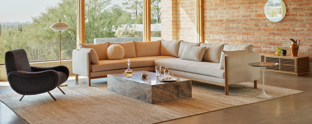 Clam Floor Lamp in a living room setting