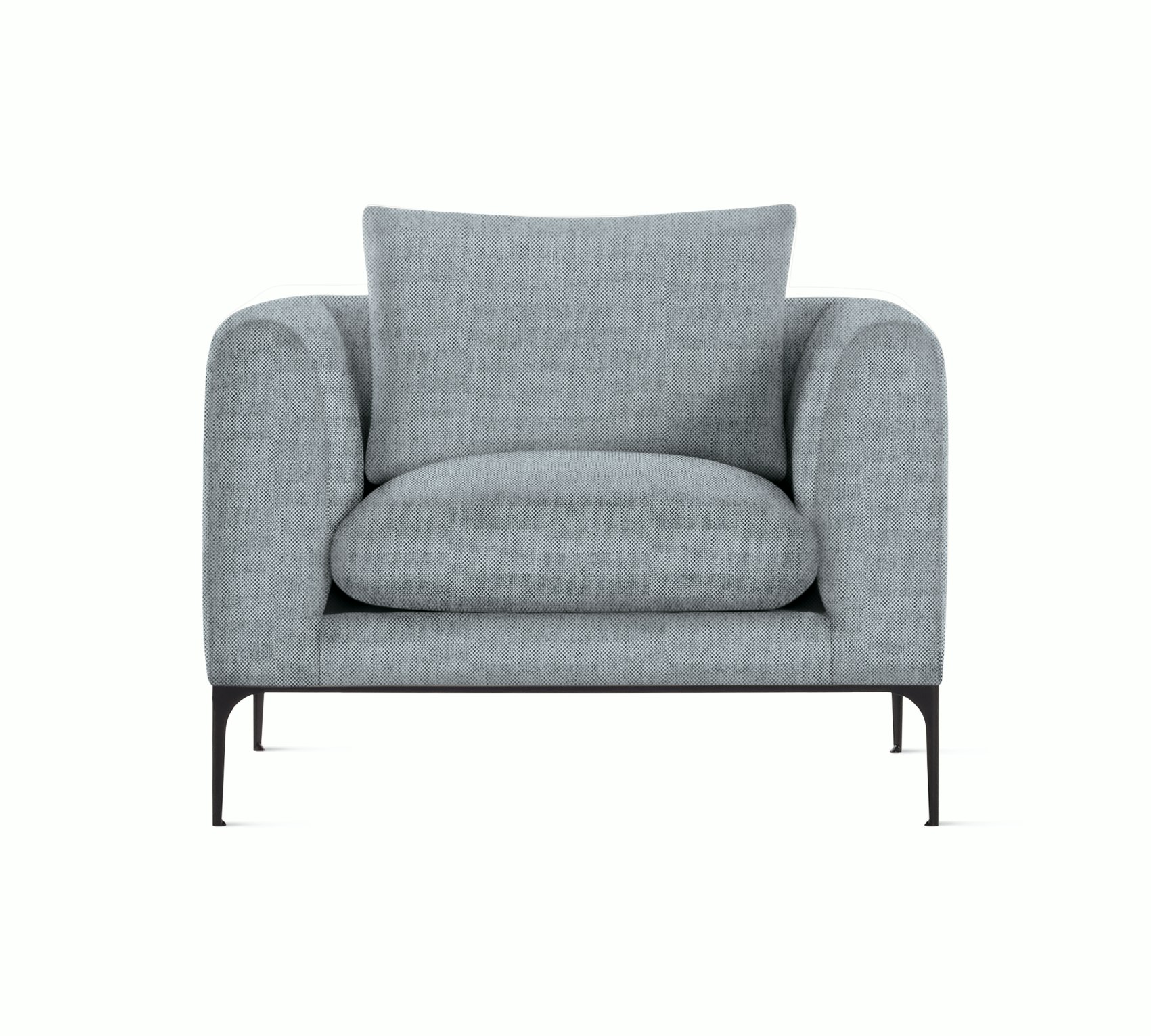 A surf Jonas Armchair with black viewed from the front