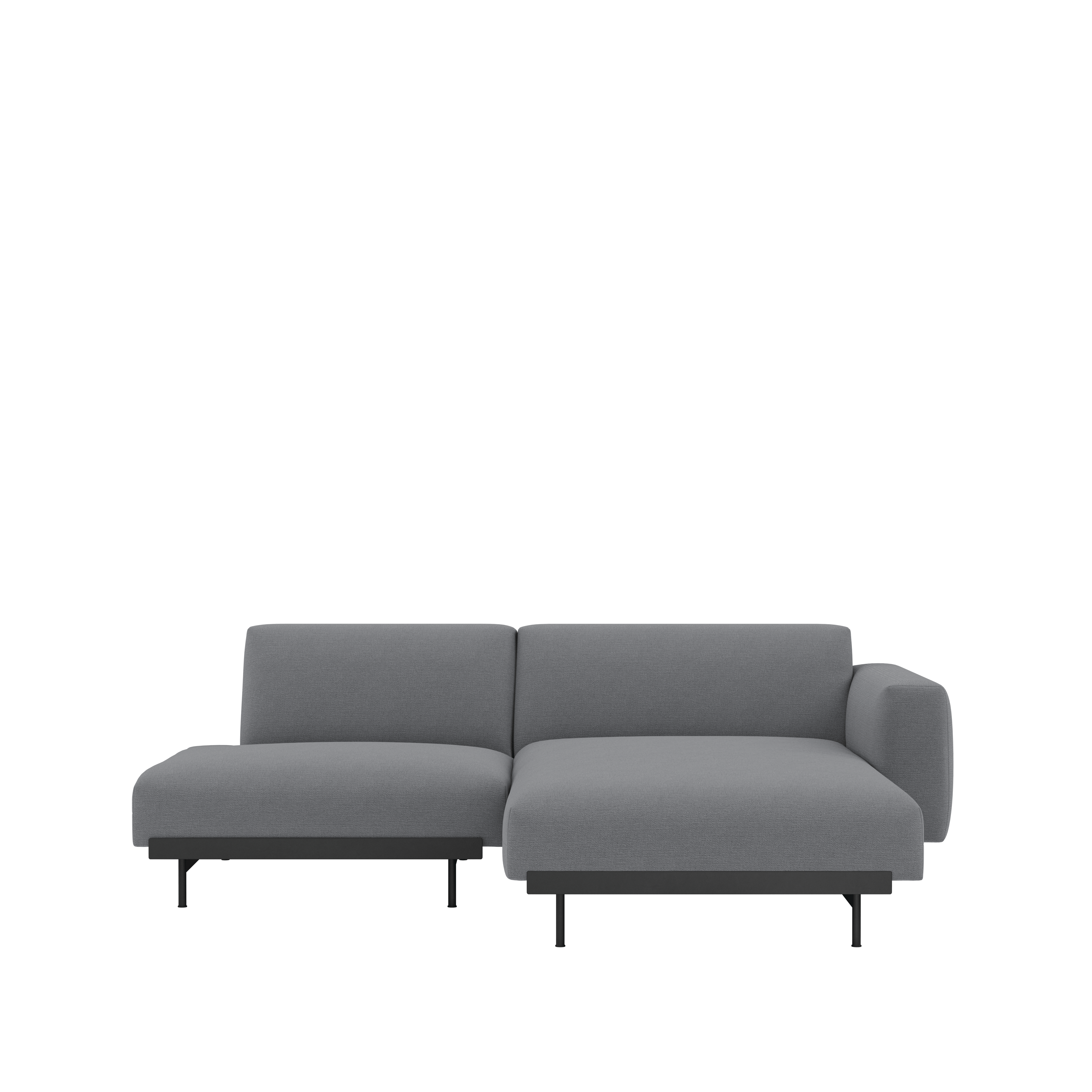In Situ Modular Sofa- 2 Seater Sofa,  Configuration 7,  Right Chaise Sectional,  Ocean,  80 Asphalt