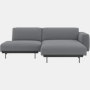 In Situ Modular Sofa- 2 Seater Sofa,  Configuration 7,  Right Chaise Sectional,  Ocean,  80 Asphalt