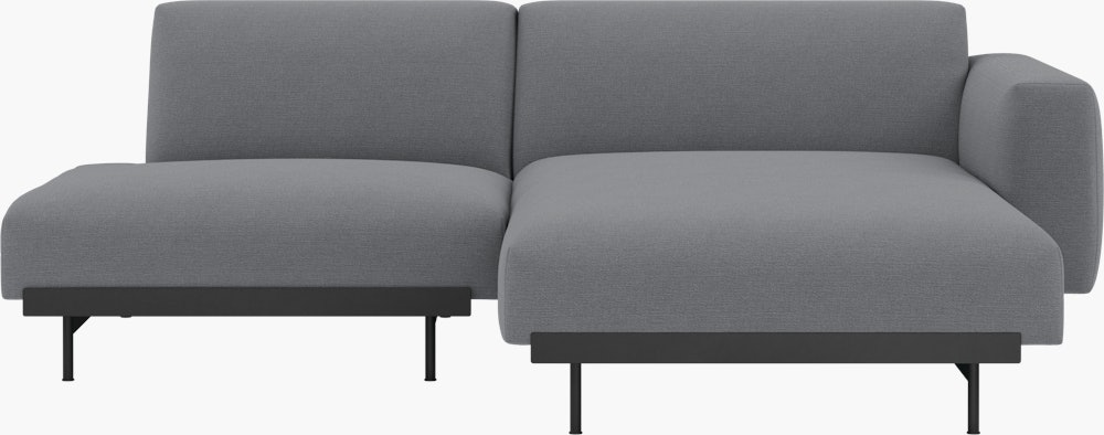 In Situ Modular Sofa- 2 Seater Sofa,  Configuration 7,  Right Chaise Sectional,  Ocean,  80 Asphalt