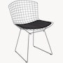 Bertoia Side Chair- Seat Pad, Polished Chrome, Hourglass, Caviar