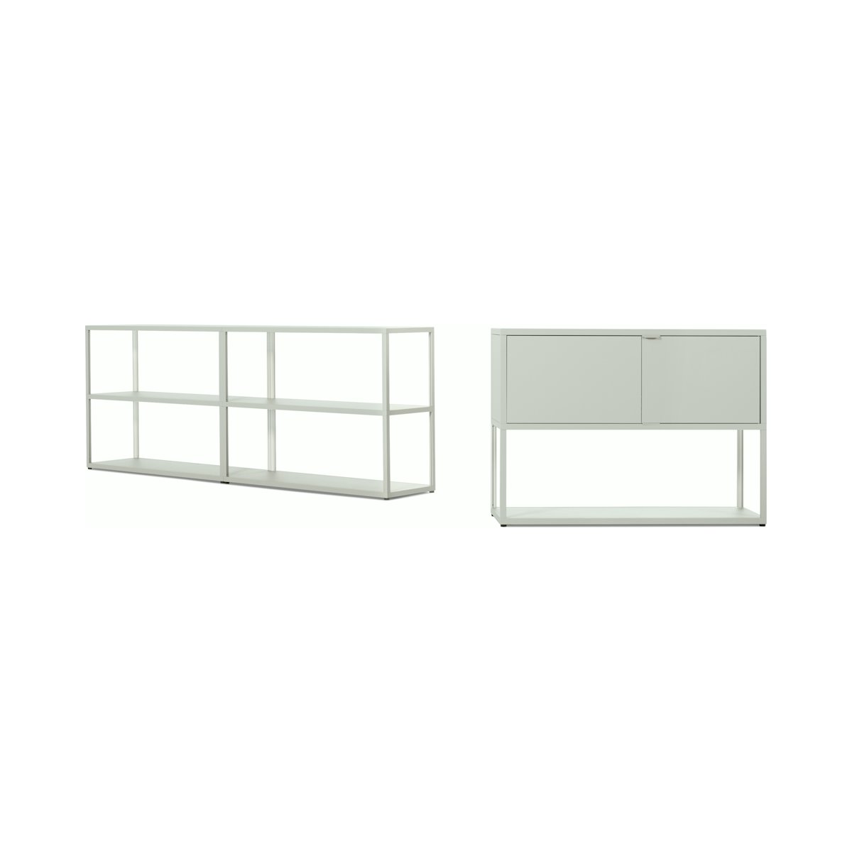 New Order - Double Low Bookshelf + Low Bookshelf with Storage