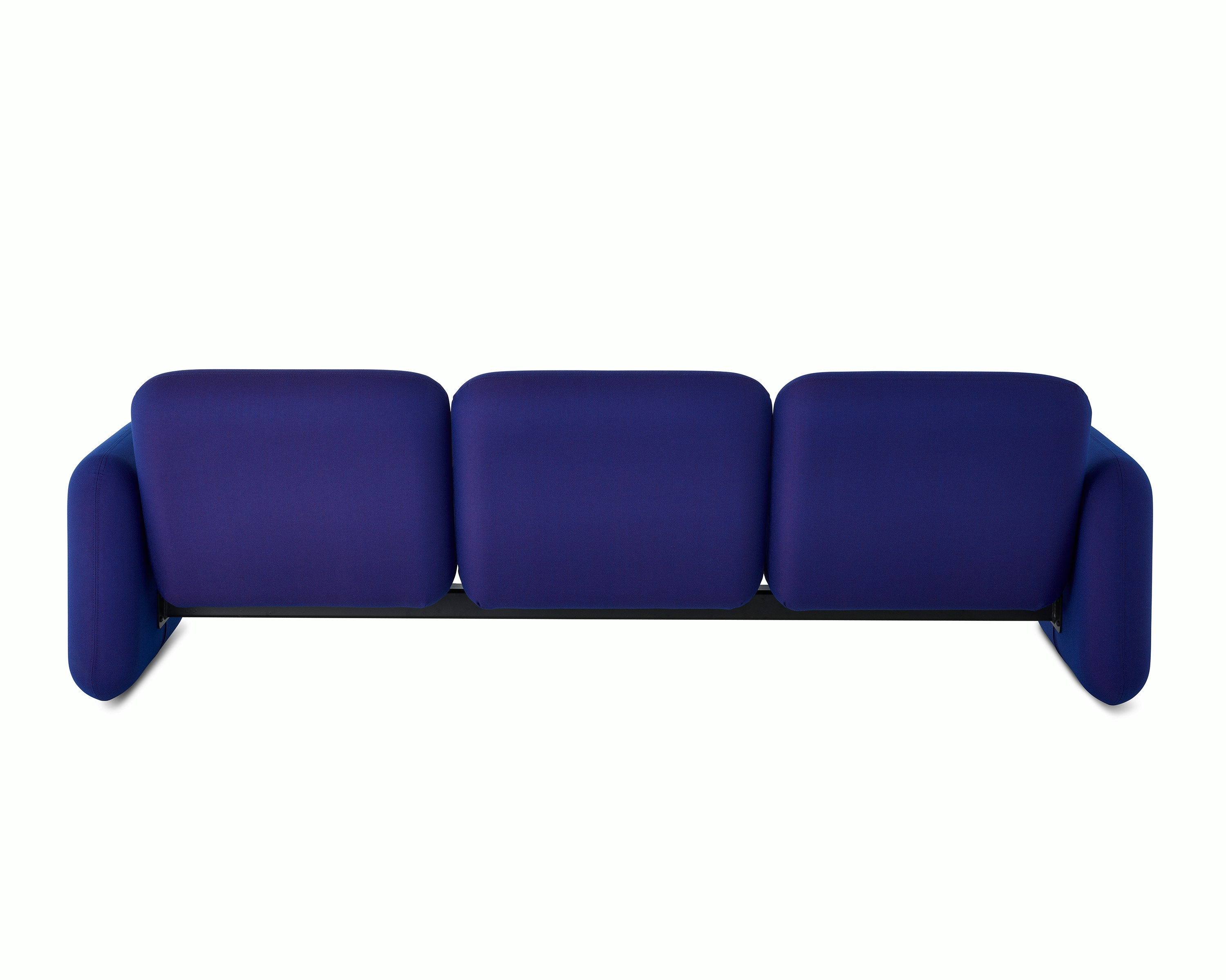 Rear view of a Wilkes Modular Sofa Group 3 Seat Sofa in blue.