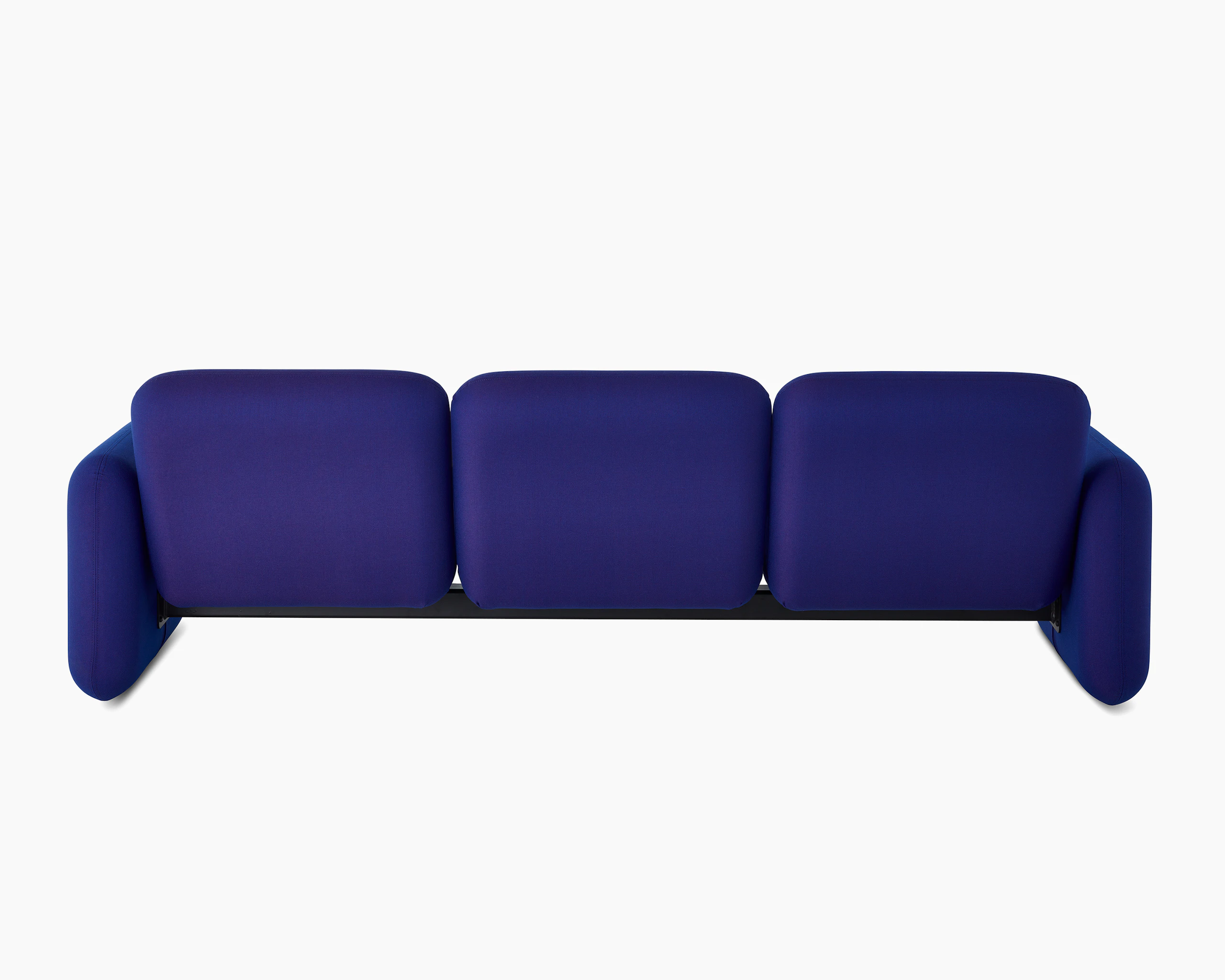 Rear view of a Wilkes Modular Sofa Group 3 Seat Sofa in blue.