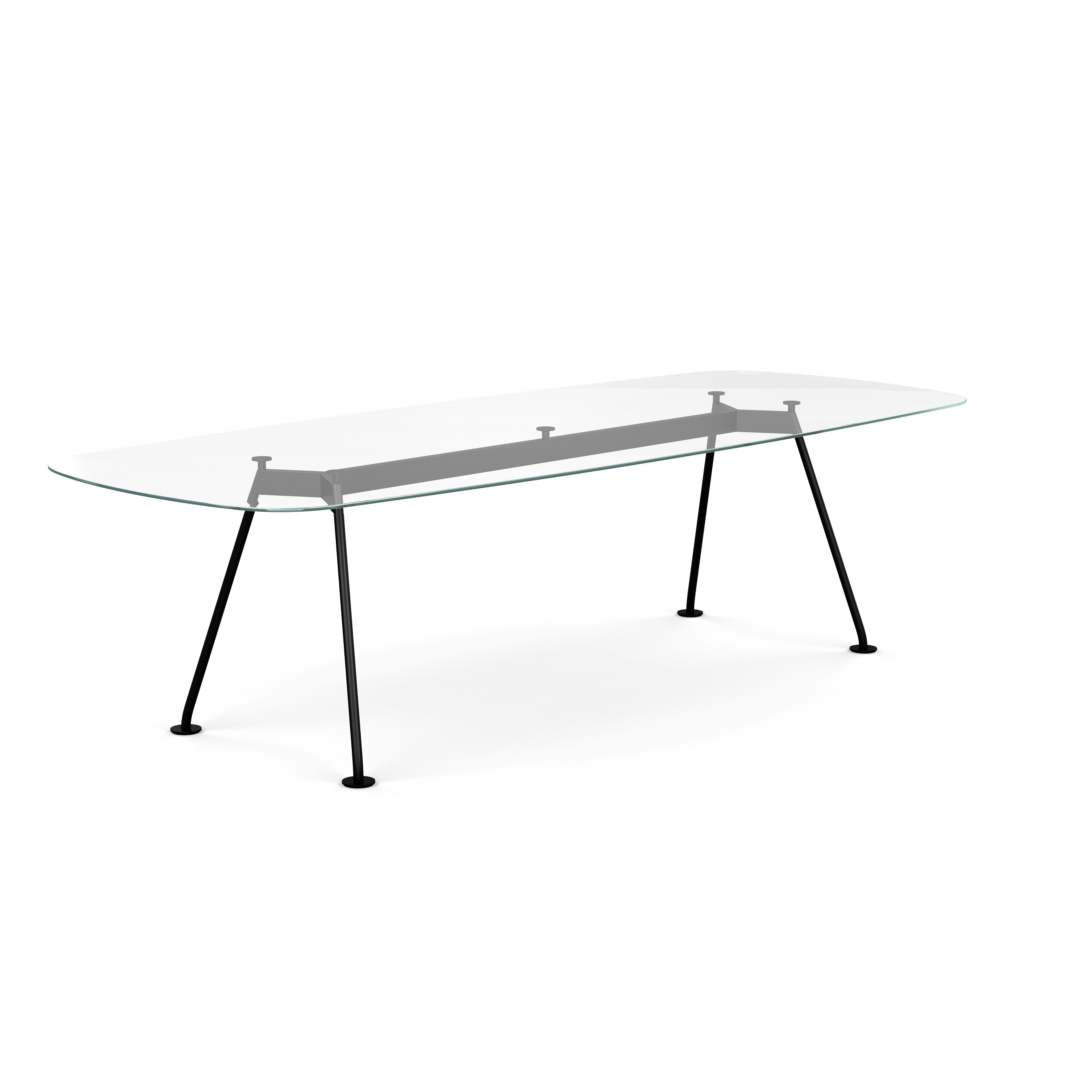 Grasshopper Dining Table - Rectangular,  106",  Clear Glass,  Black"