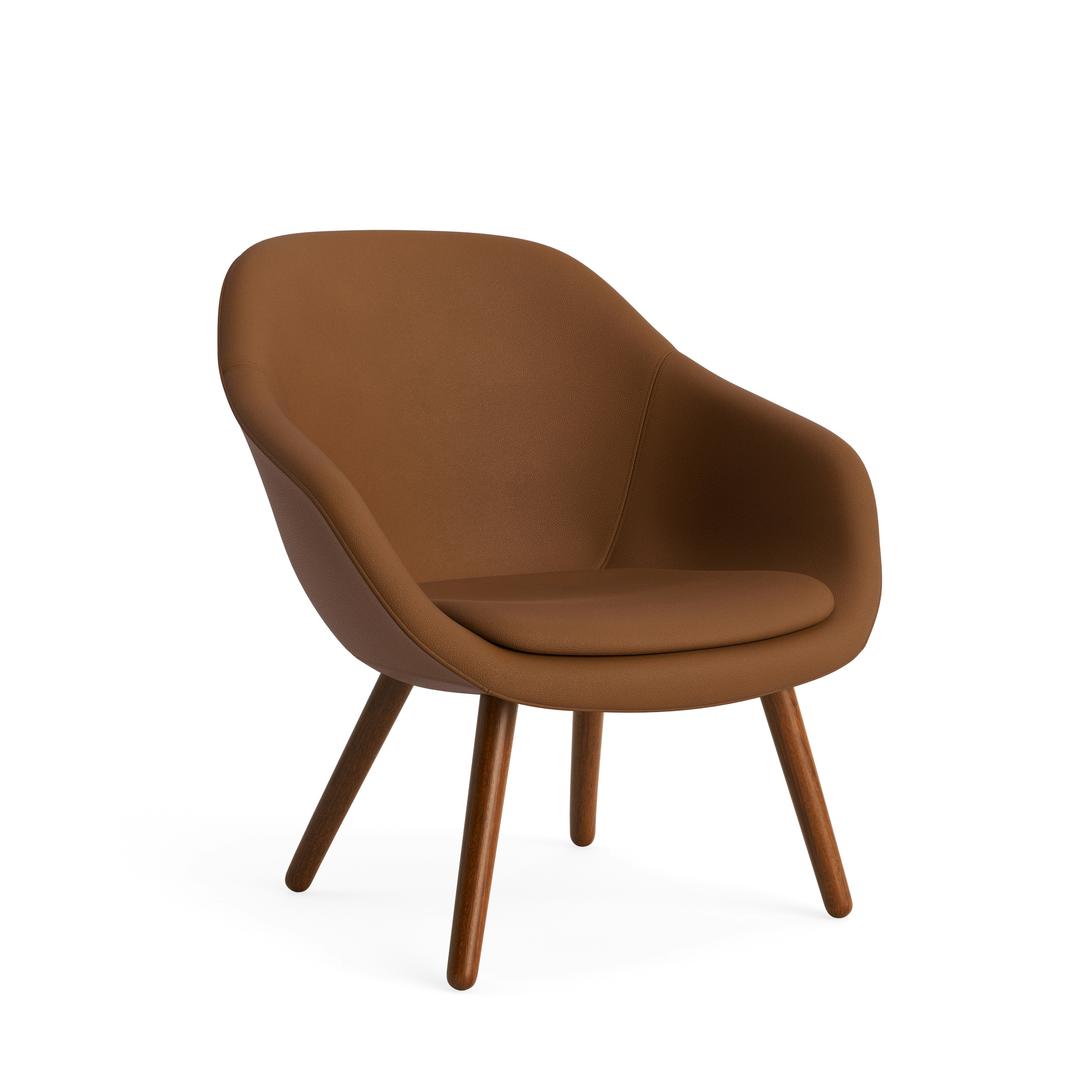 AAL 82 Armchair, Low Back - Standard, Prone Leather, Ledge, Walnut