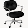 Morrison Hannah Task Chair - With Arms,  Amalfi Leather,  Black,  Half Polished Aluminum,  Soft Caster FSC Certified
