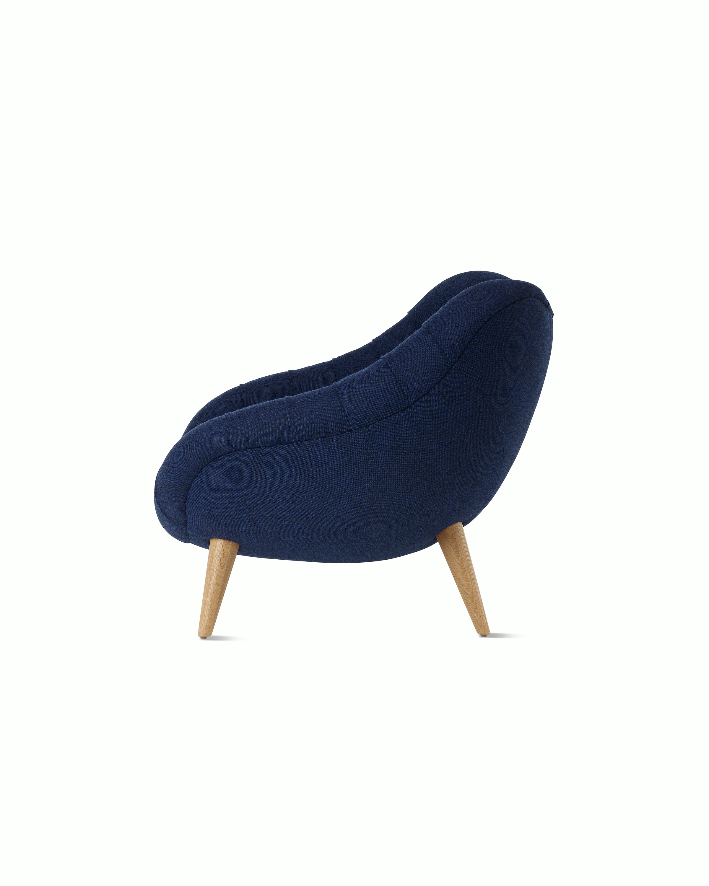Rohde Easy Chair in blue side view.