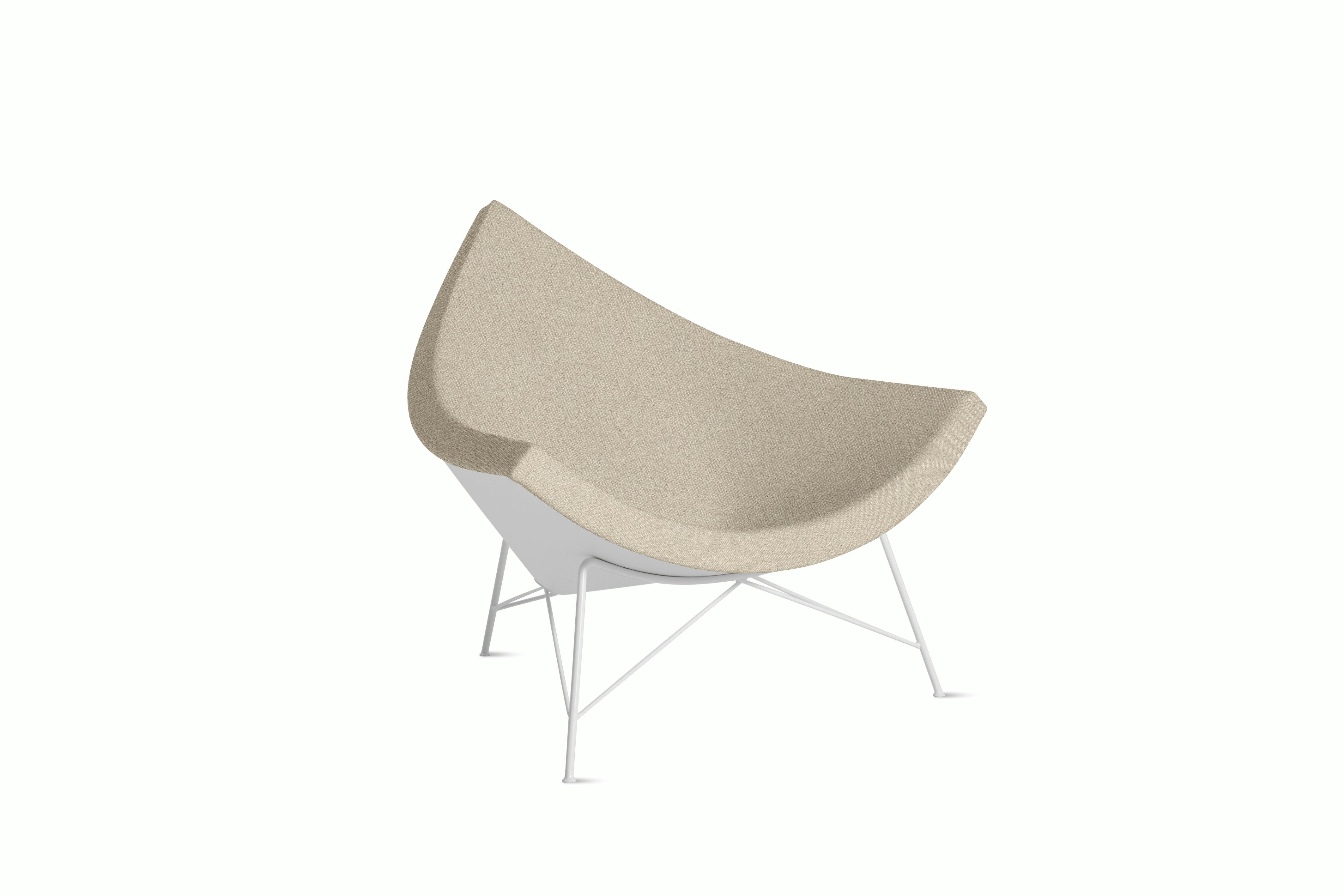 Nelson Coconut Chair in Beck 049 Patisserie  with White Base