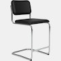 Cesca Stool Fully Upholstered, Volo Leather, Black, Counter
