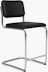 Cesca Stool Fully Upholstered, Volo Leather, Black, Counter