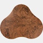 Rohde Paldao coffee table in walnut burl top view.