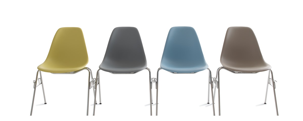 Eames Molded Fiberglass Side Chair, Stacking Base