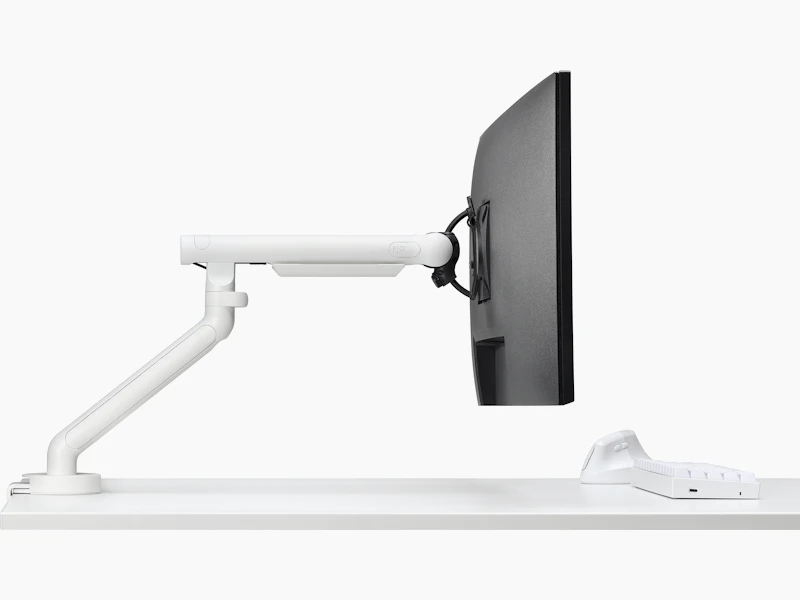 White Flo monitor arm viewed from the side.