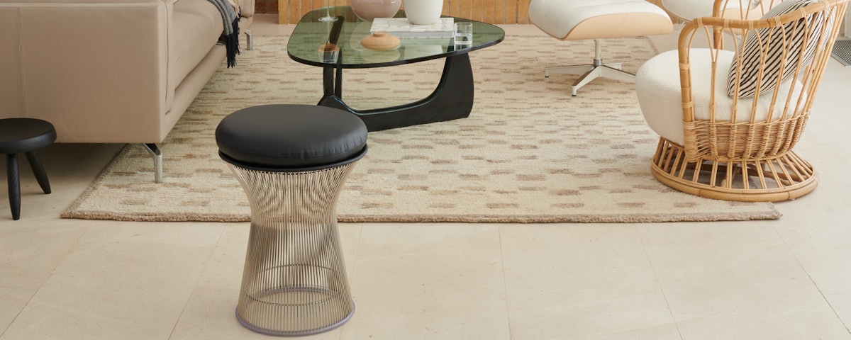Platner Dining Stool in a living room setting