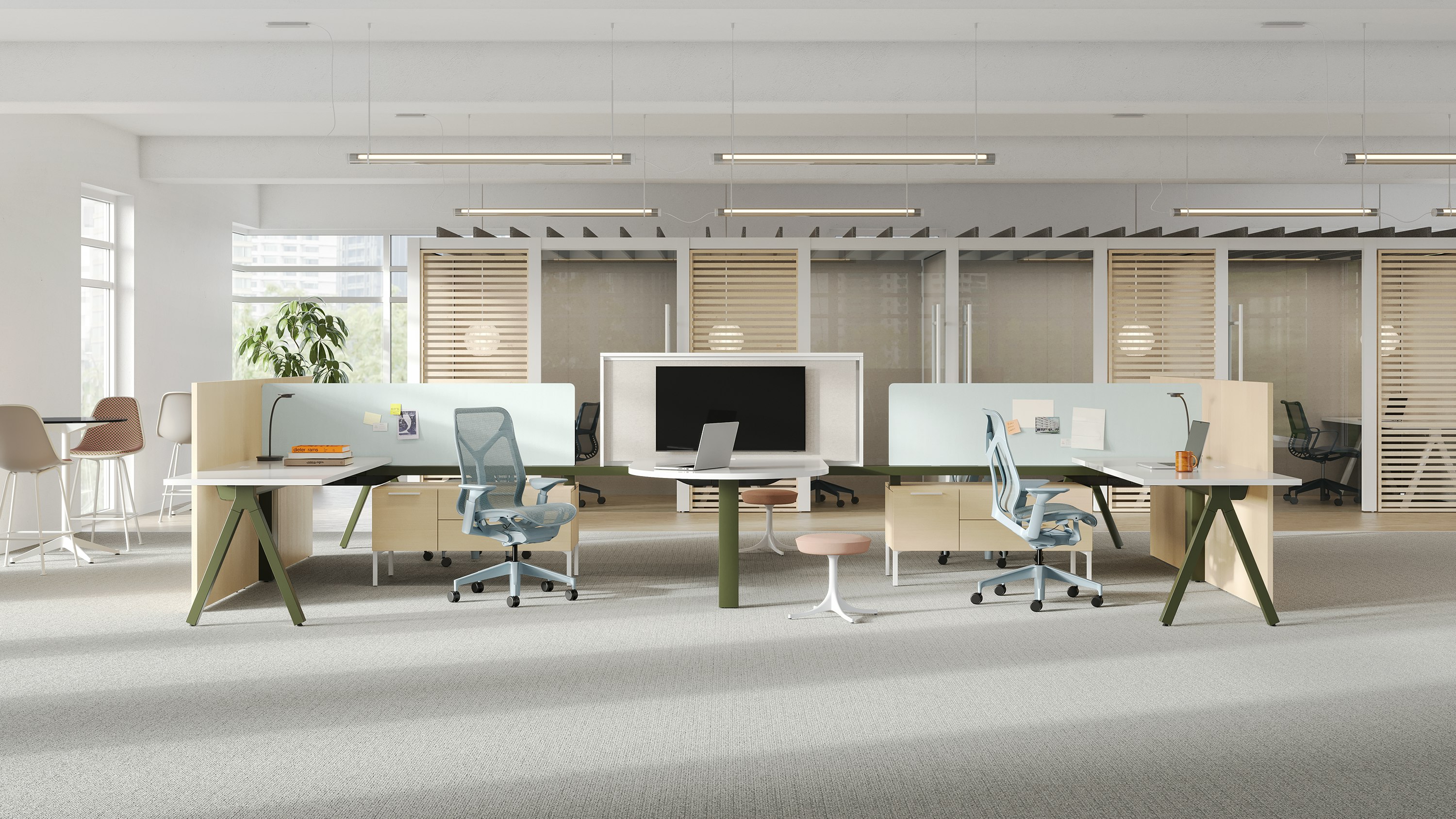 A workspace view featuring Canvas Vista Gallery Panel and Cosmo work chair