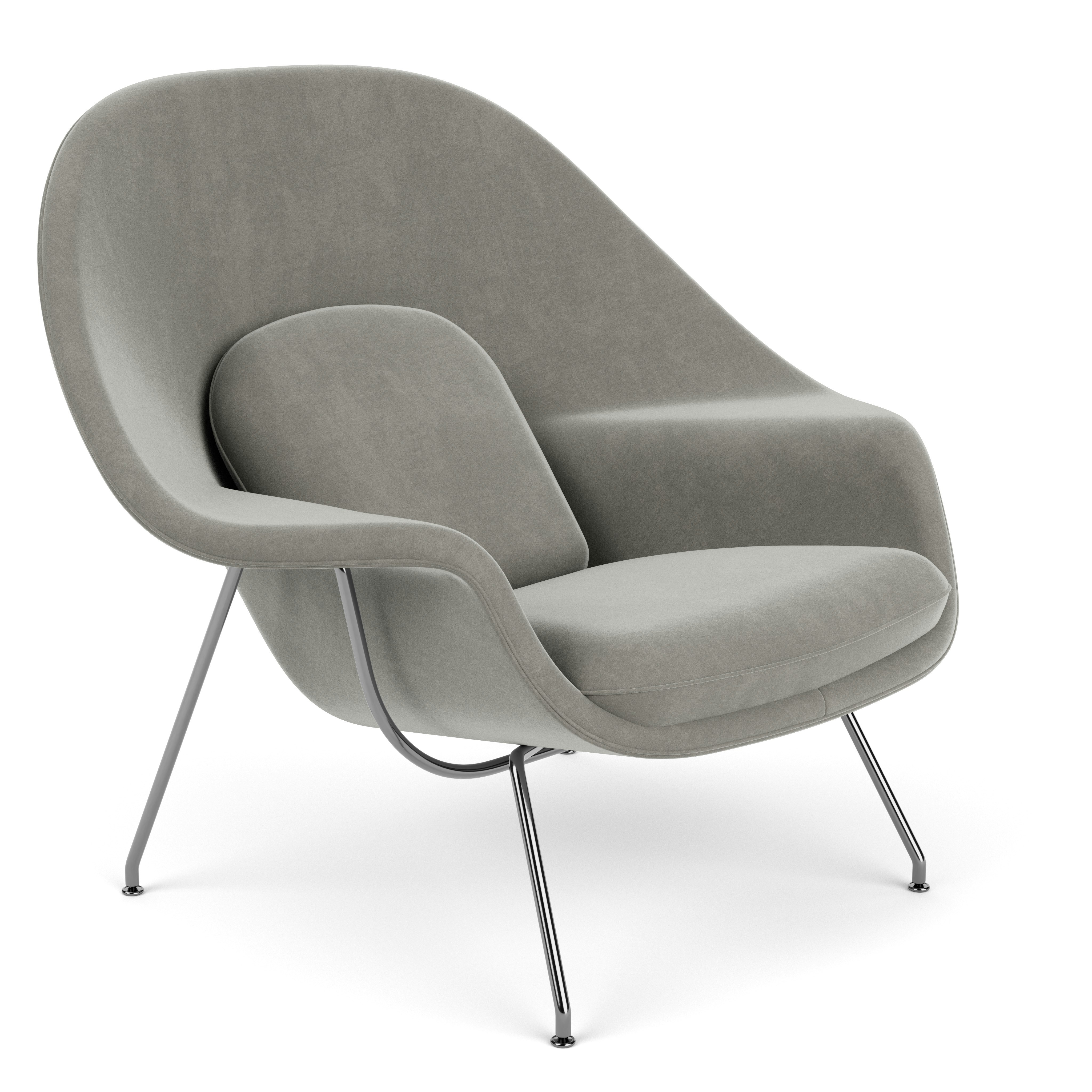 Womb Chair - Medium,  Knoll Velvet,  Cirrus,  Polished Chrome