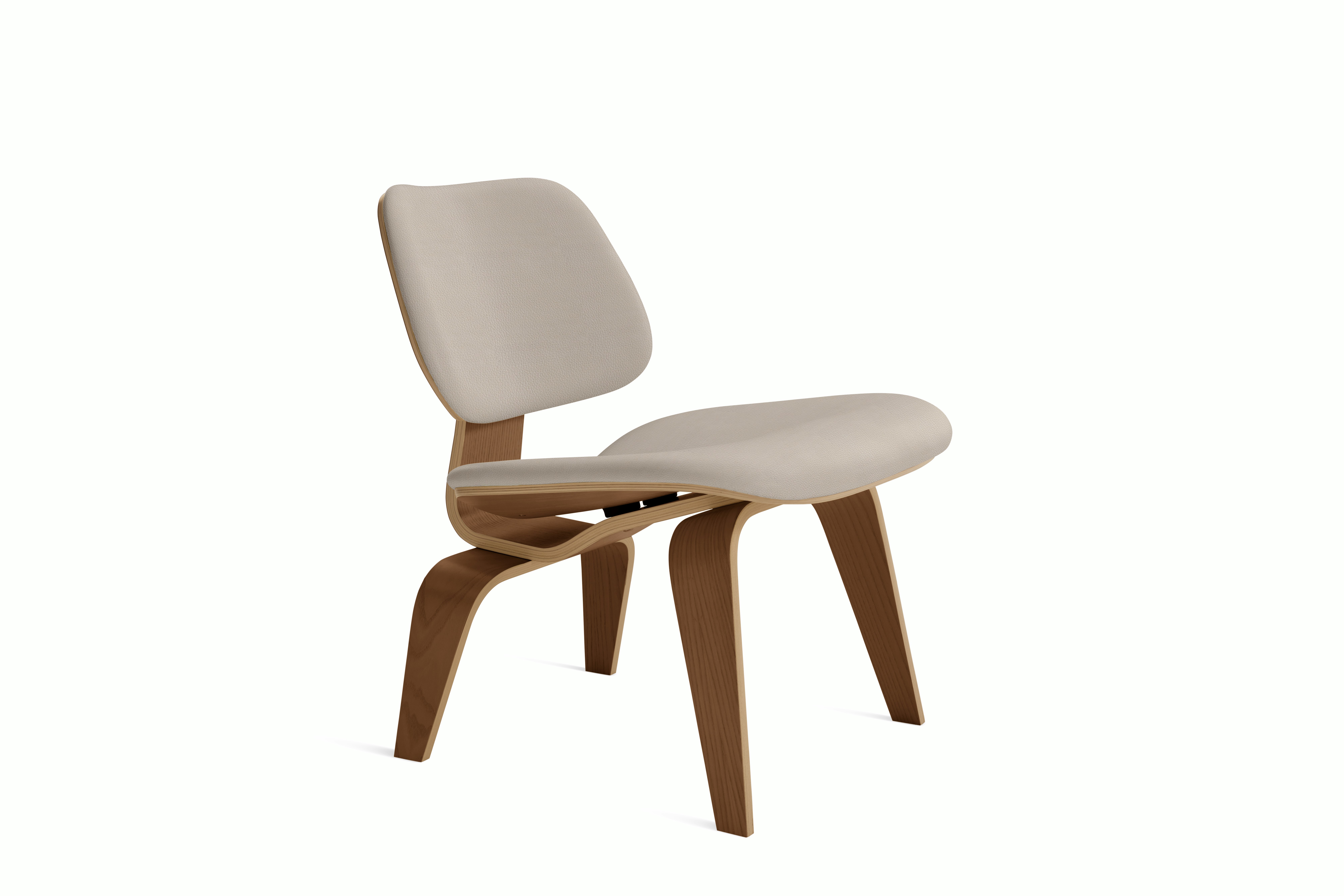 Eames Molded Plywood Lounge Chair Wood Base (LCW) - Upholstered,  Ebony,  Isa,  Foxtrot