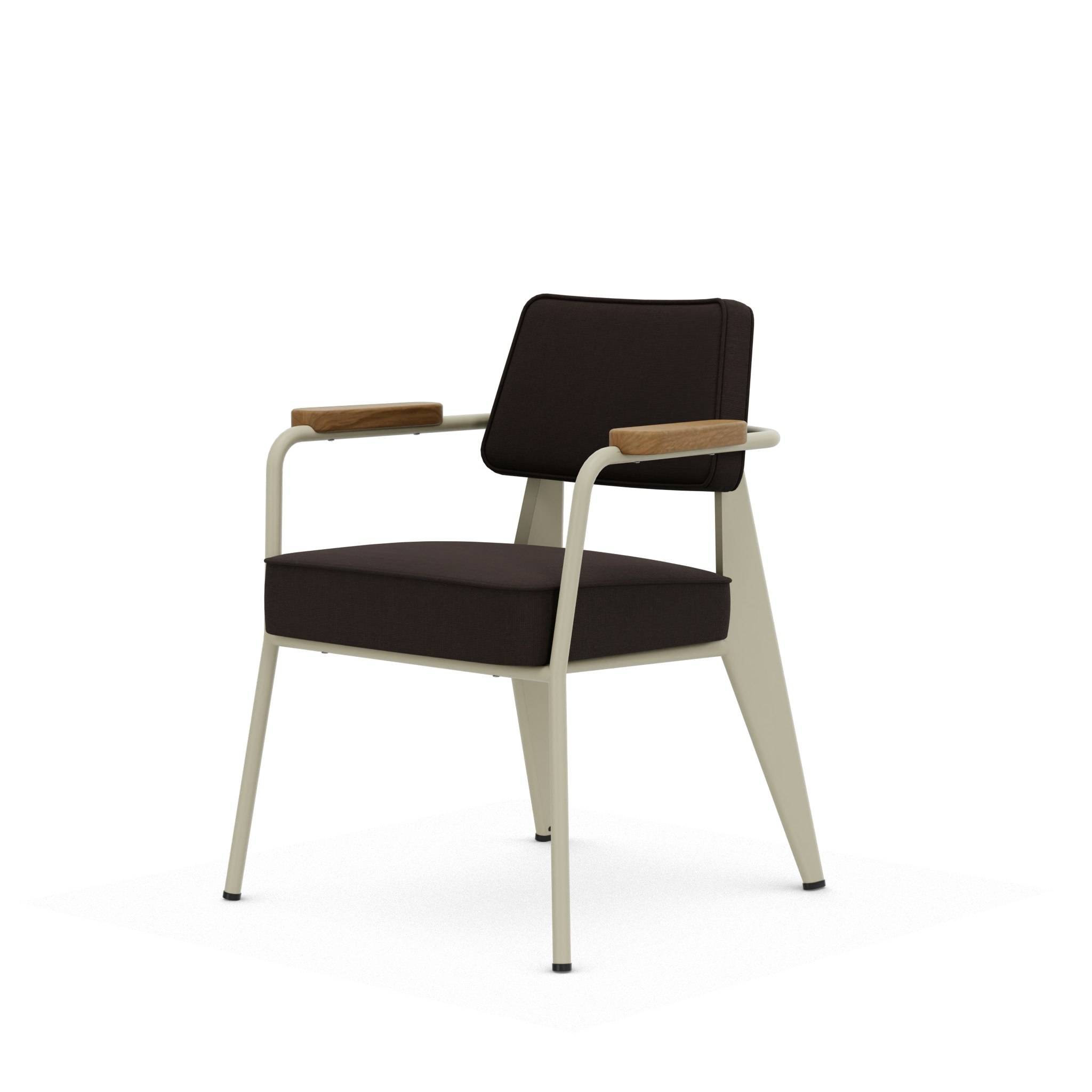 Fauteuil Direction - Tress,   Chestnut,   Blanc Colombe,   Natural Oak,   Hard Glides