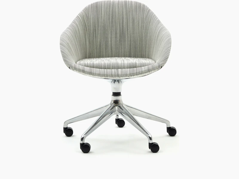 A naughtone Always Chair with a polished 5-star caster base and patterned gray upholstery. Select to go to the Always Chair product page.