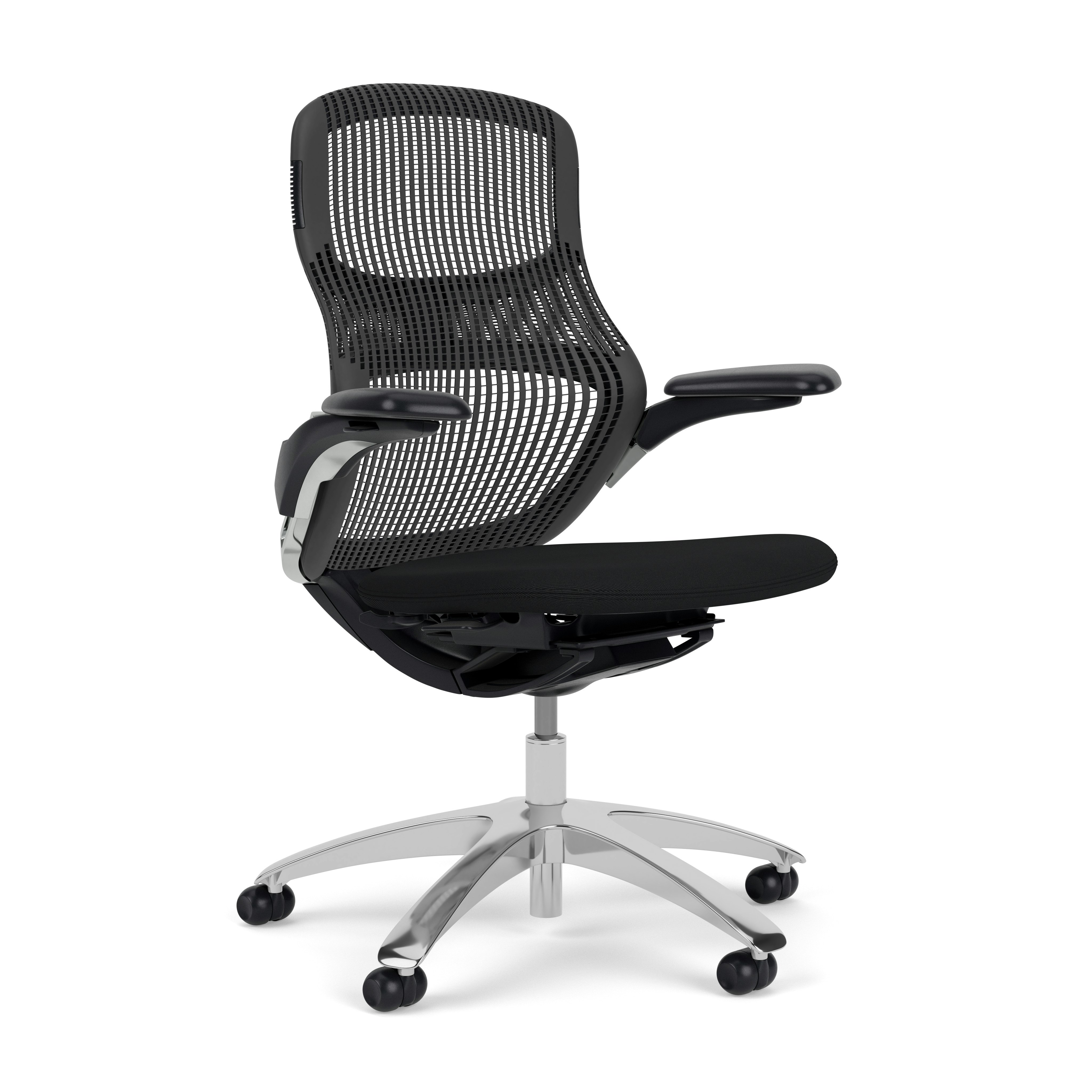 Generation Chair - Dark, High Performance, Storm, Generation, Onyx, Polished Aluminum, Hard Wheel