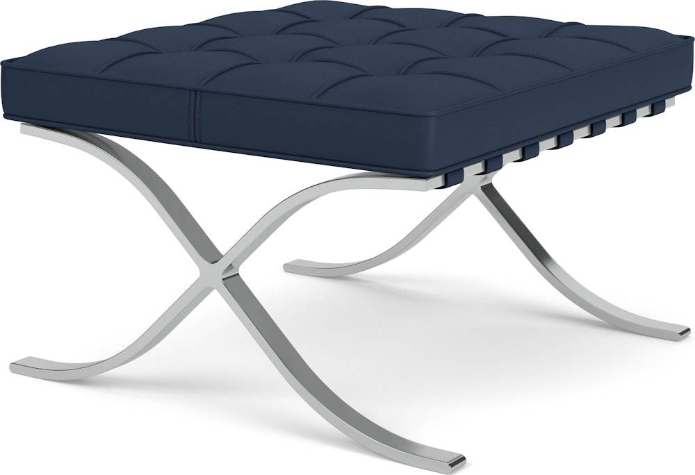 Barcelona Stool - Chrome, Acqua Leather, Cote d'Azur