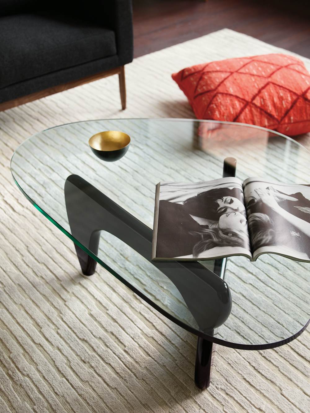 Noguchi Table in a living room setting