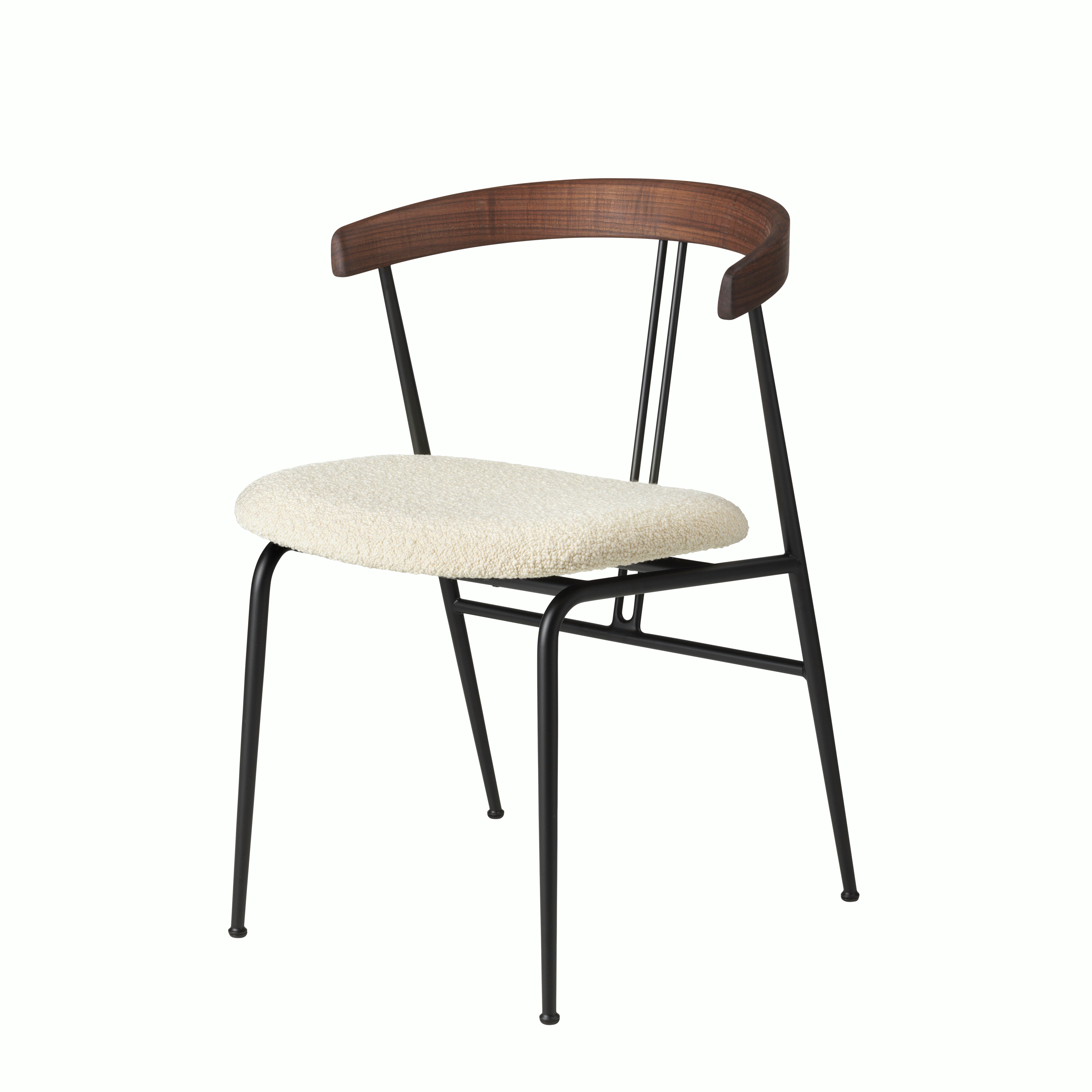 Violin Chair in Ivory and Walnut