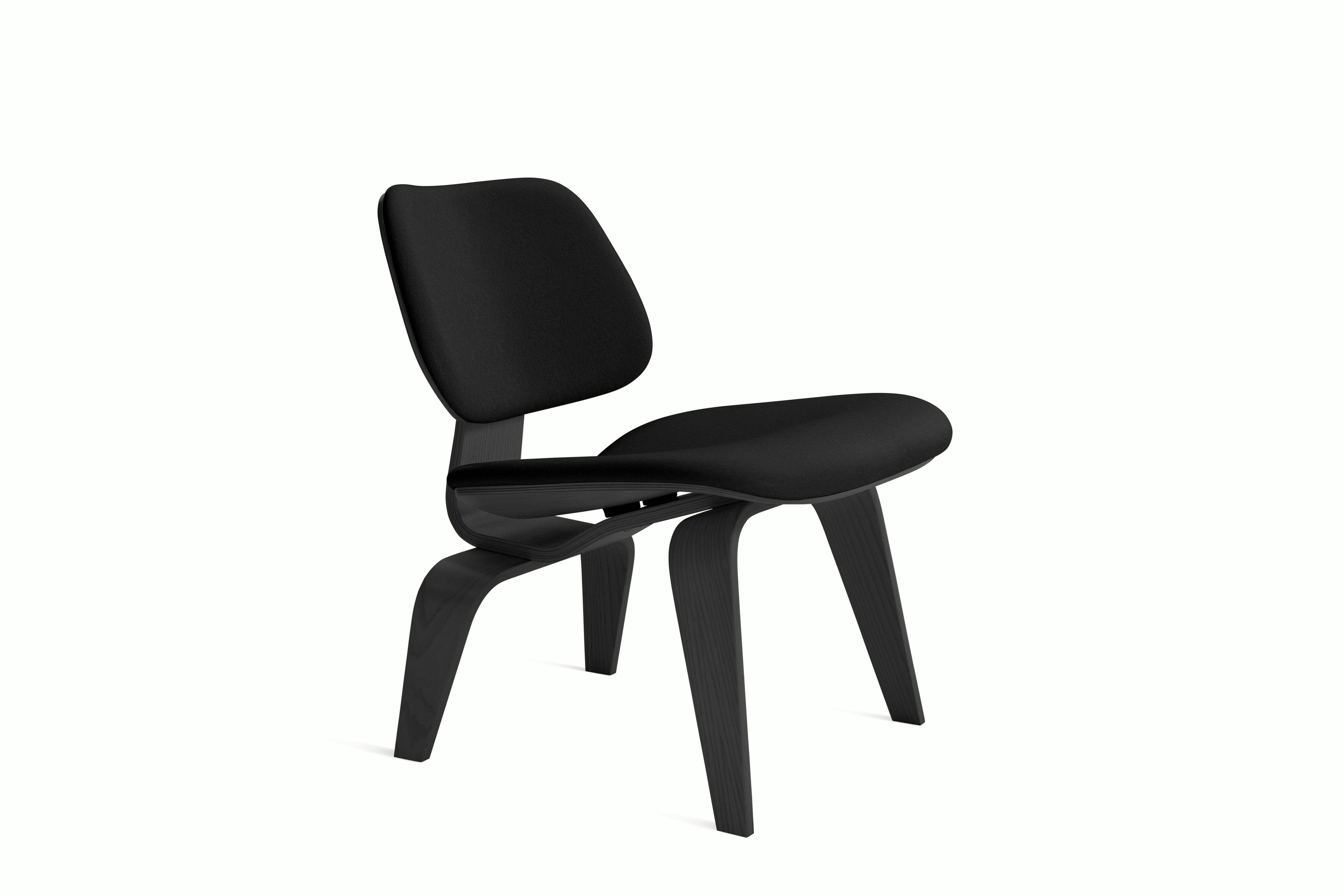 Eames Molded Plywood Lounge Chair Wood Base (LCW), Upholstered