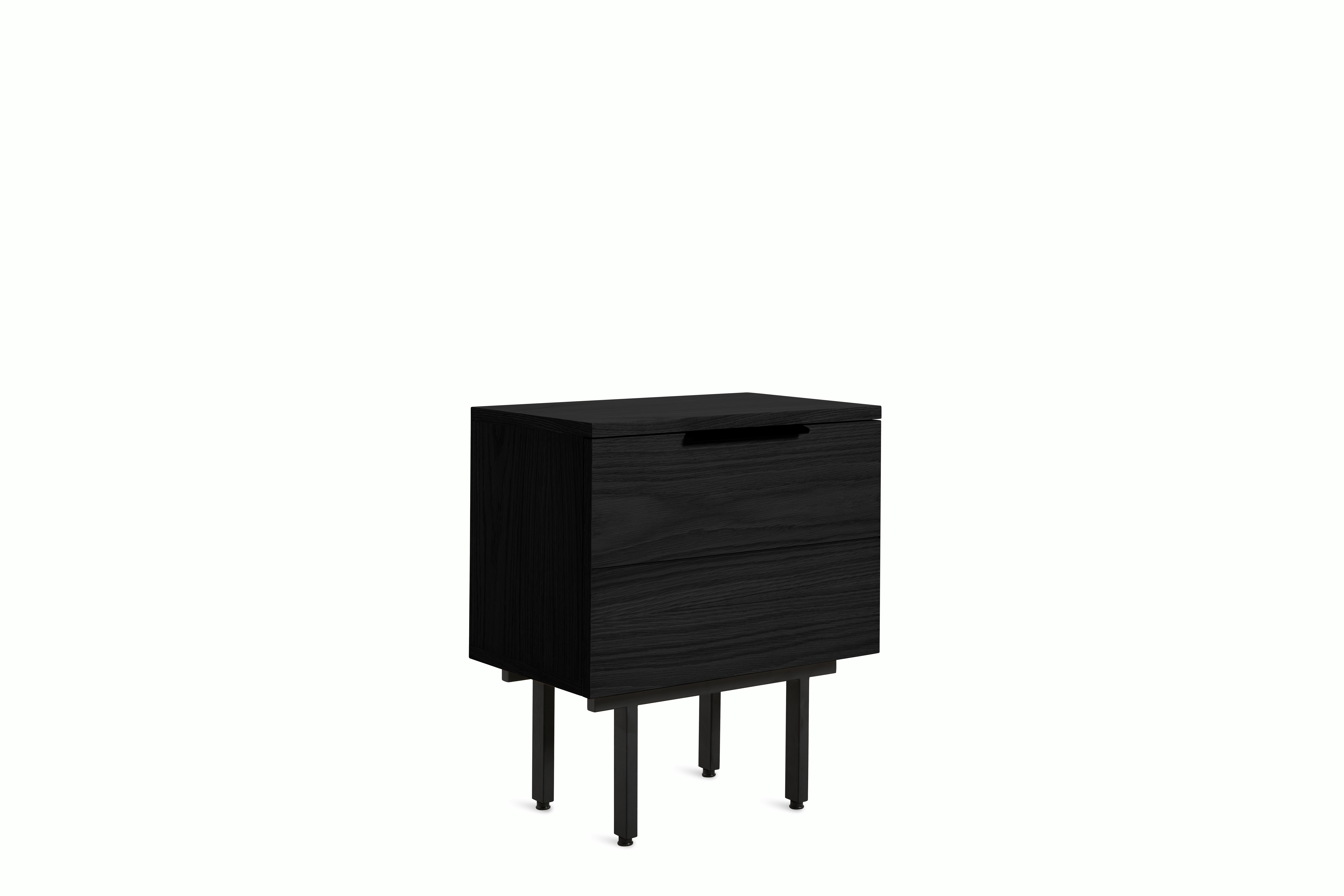 Elemental Bedside Table - Black Oak