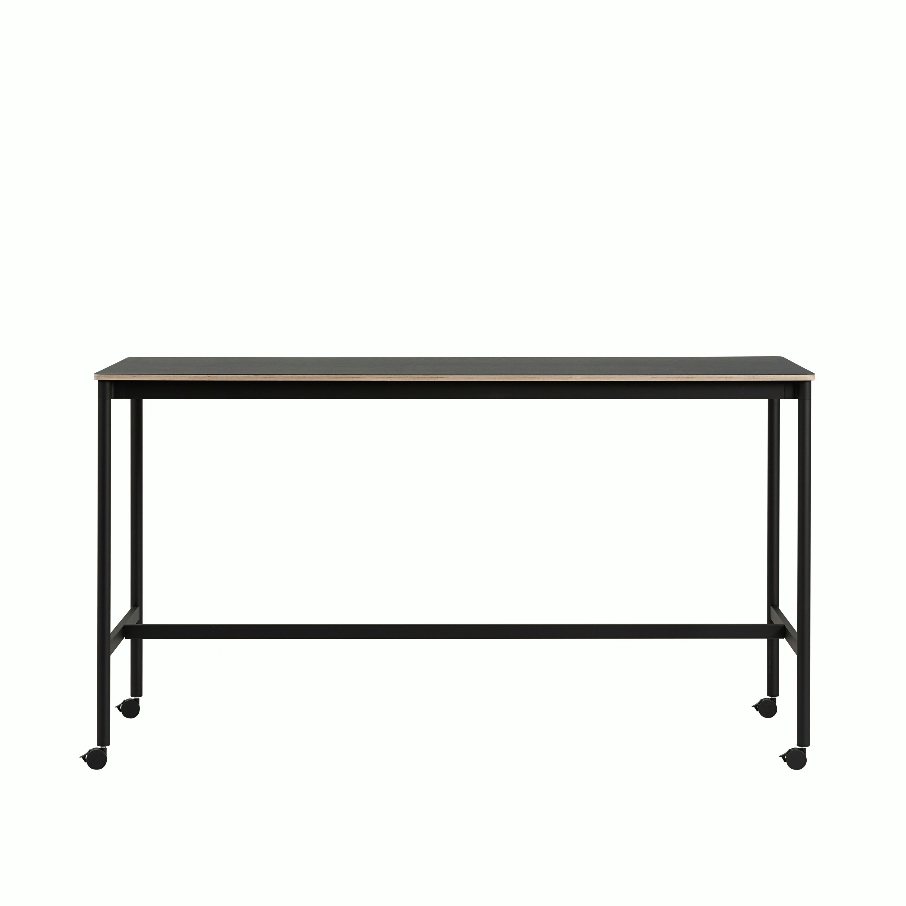 Base high table w castors 190x85 h105 black plywood black