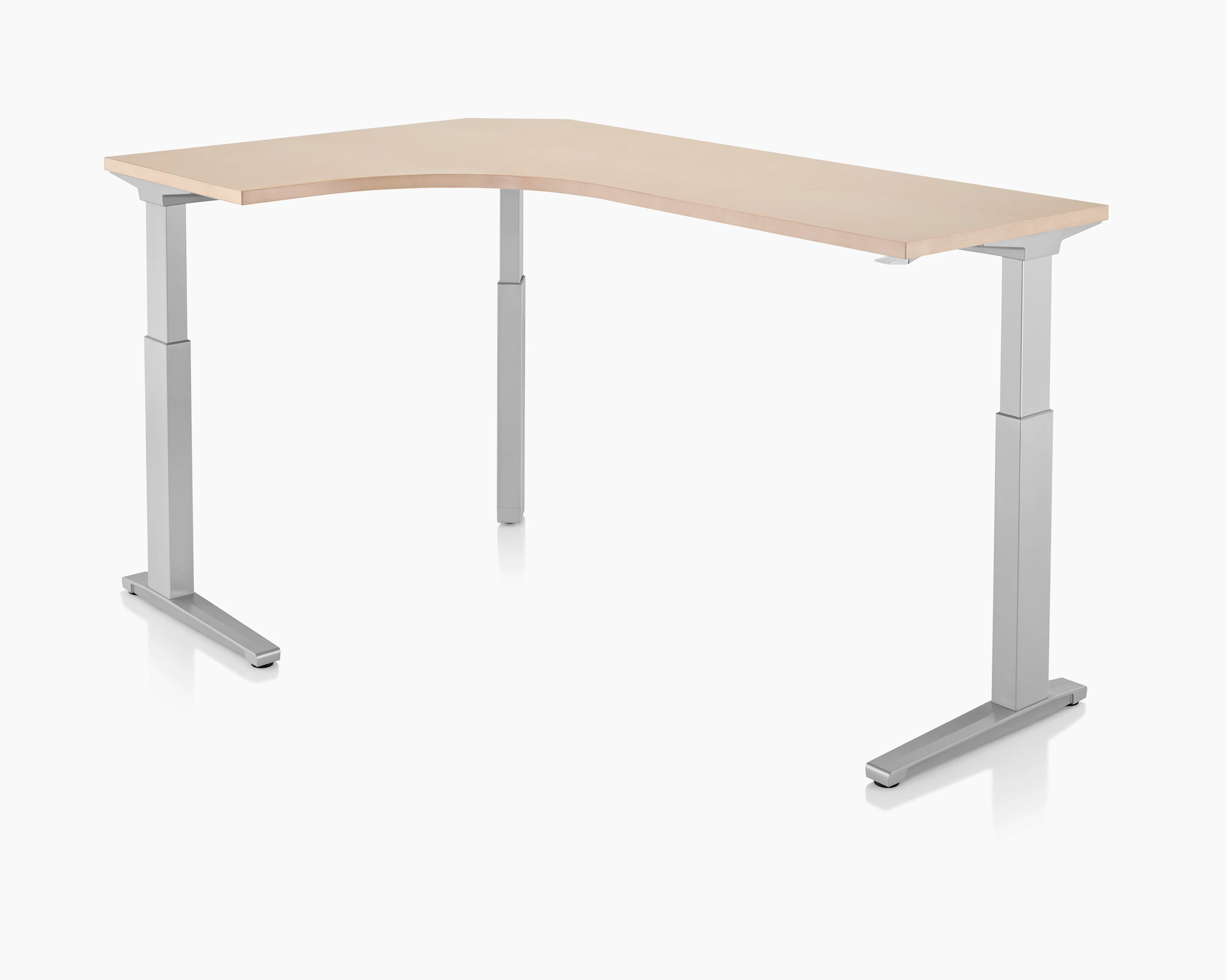Renew Sit-to-Stand 90-Degree Extended Corner Table, C-Foot