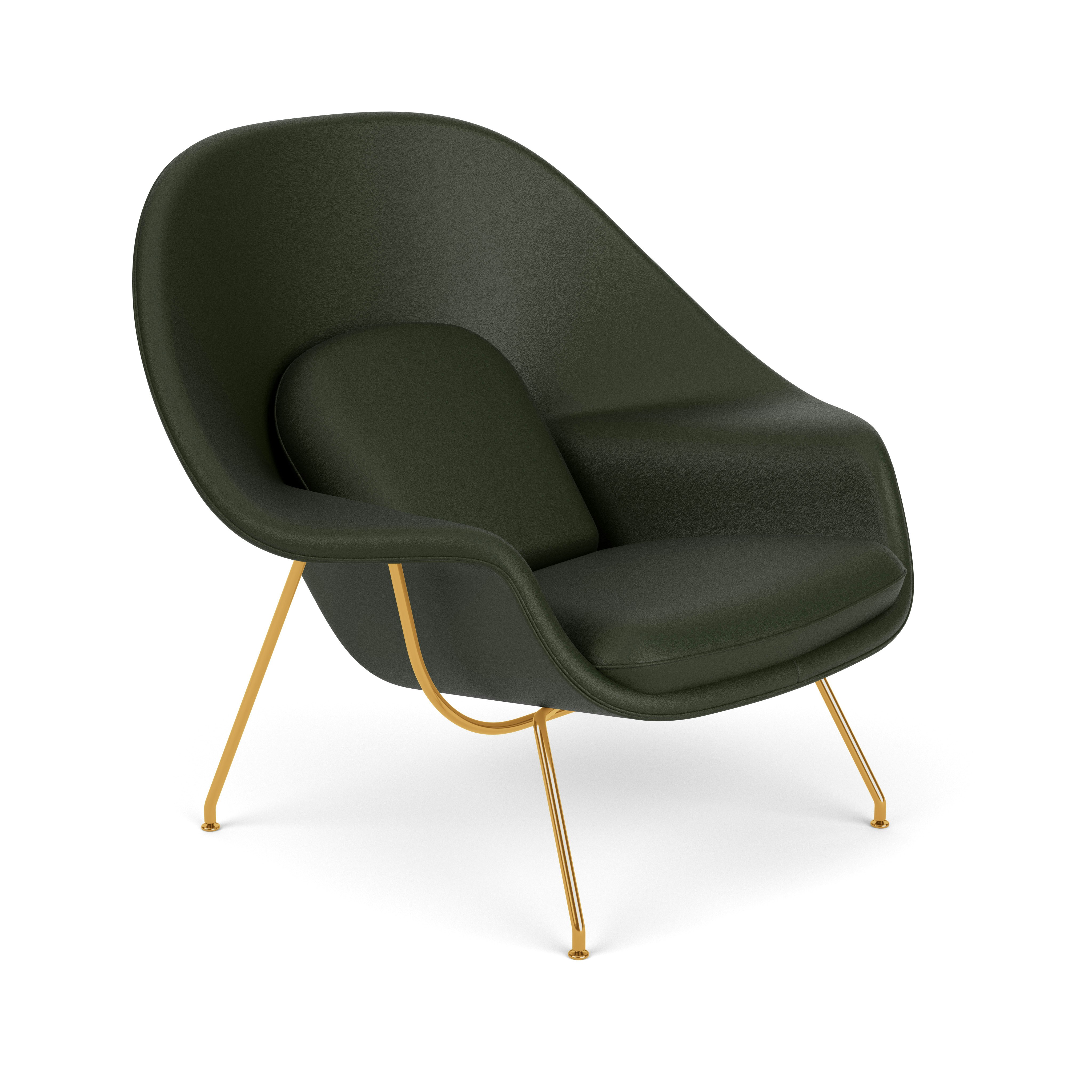 Womb Chair - Standard, Volo Leather, Arbor Shade, Gold