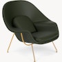 Womb Chair - Standard, Volo Leather, Arbor Shade, Gold