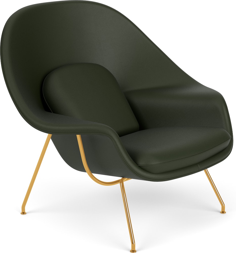 Womb Chair - Standard, Volo Leather, Arbor Shade, Gold