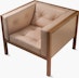 Nelson Cube Armchair in leather and oak
