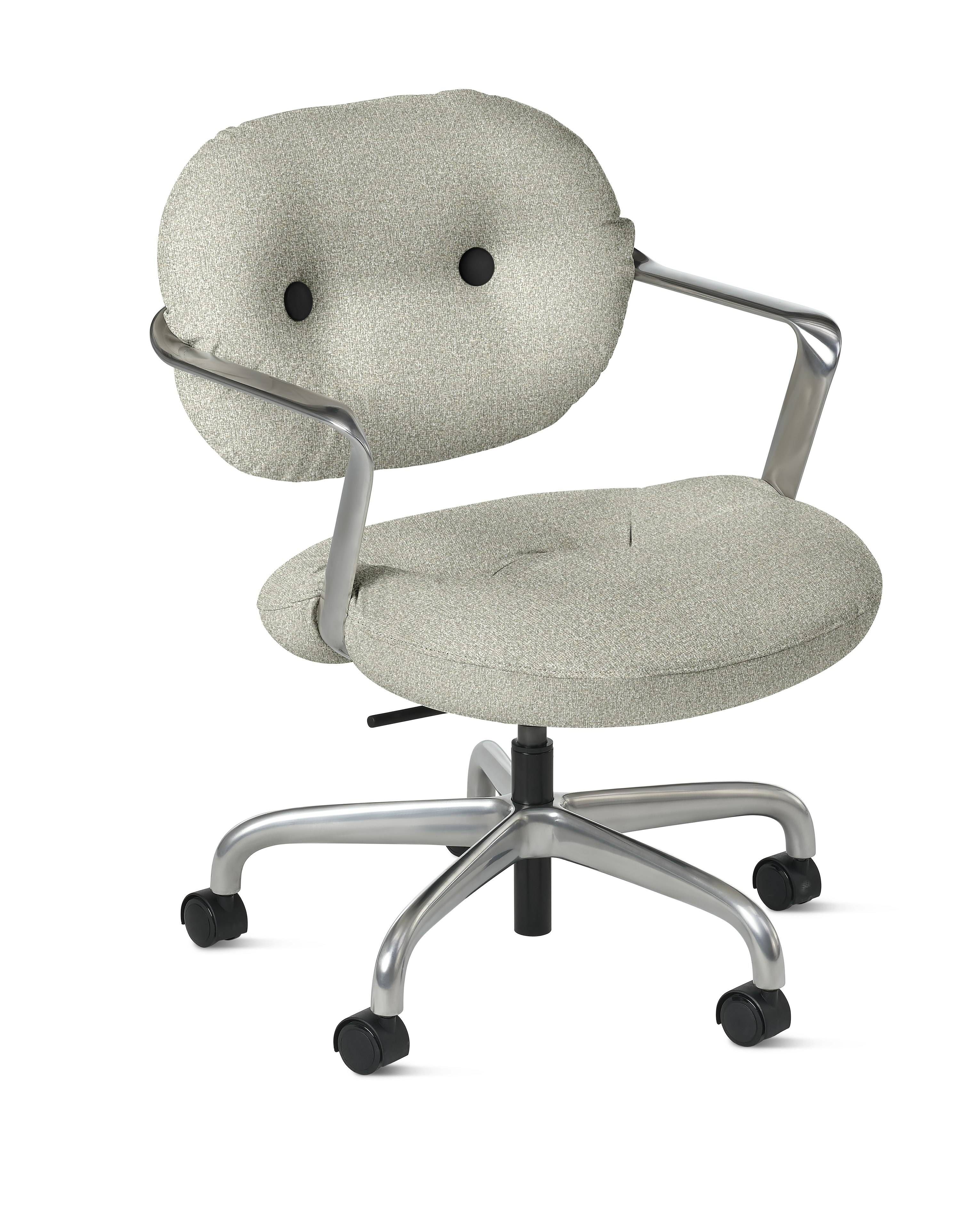 Morrison Hannah Task Chair - With Arms,  Tempest,  Calm,  Half Polished Aluminum,  Soft Caster FSC Certified