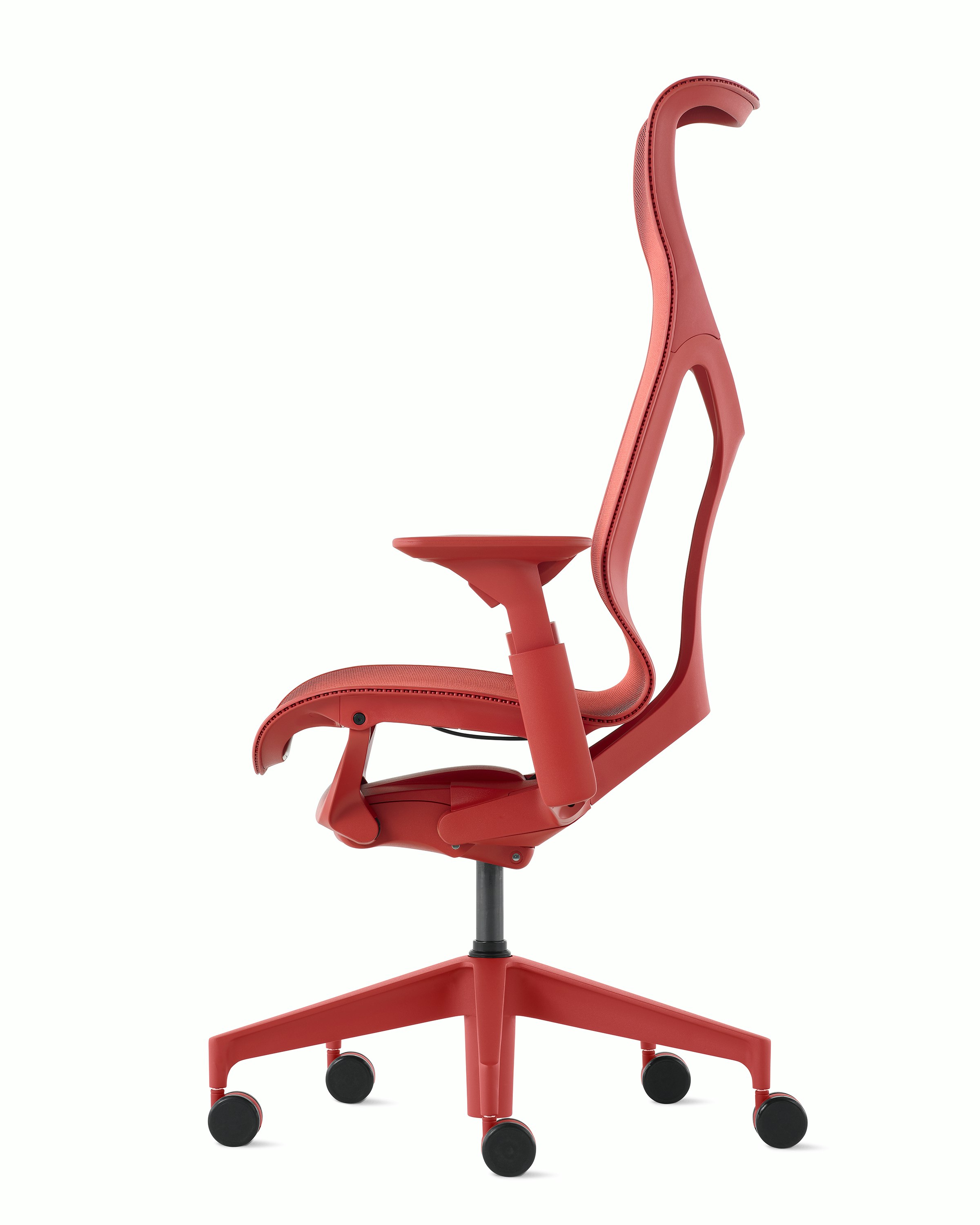 A canyon high-back Cosm Chair with height adjustable arms.
