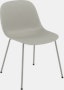 Fiber Dining Chair - Side Chair,  Recycled Plastic,  Grey,  Black Tube
