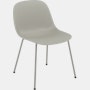 Fiber Dining Chair - Side Chair,  Recycled Plastic,  Grey,  Black Tube