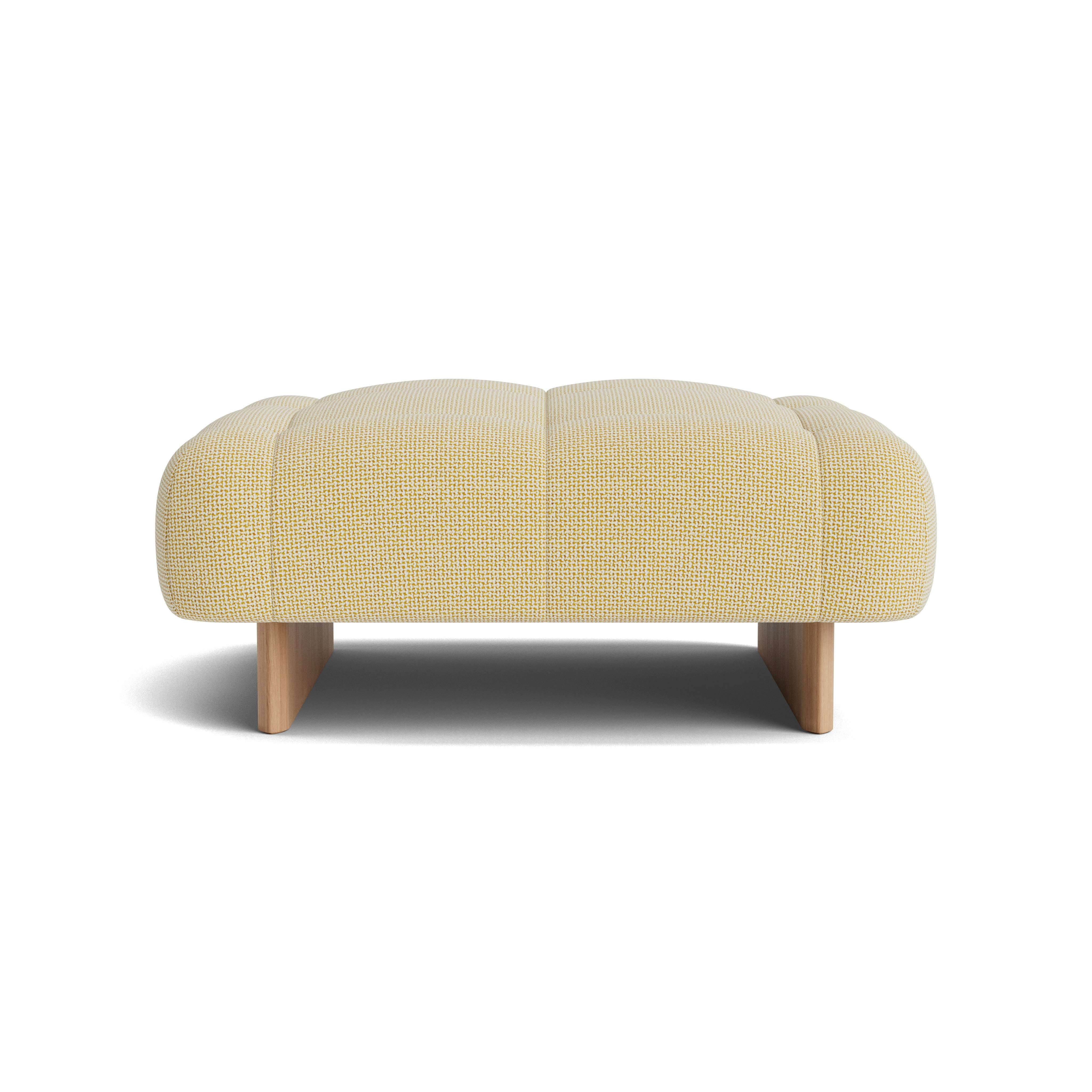 Quilton Lift Ottoman - Tartaglia, 857 Ochre White, Lacquered Oak