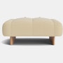Quilton Lift Ottoman - Tartaglia, 857 Ochre White, Lacquered Oak