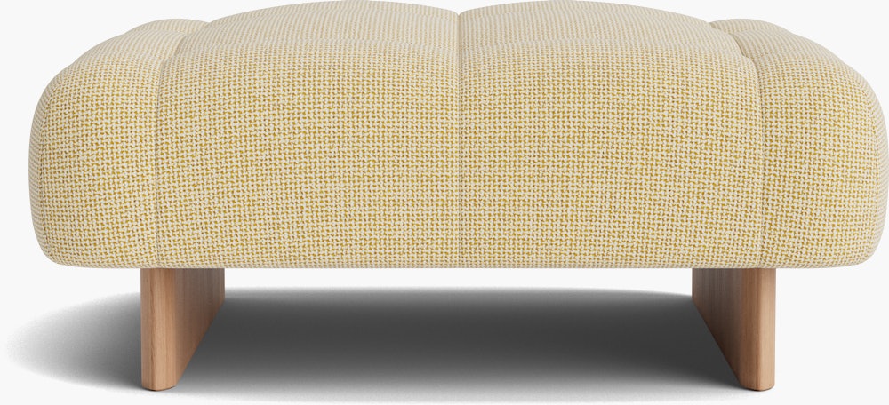 Quilton Lift Ottoman - Tartaglia, 857 Ochre White, Lacquered Oak